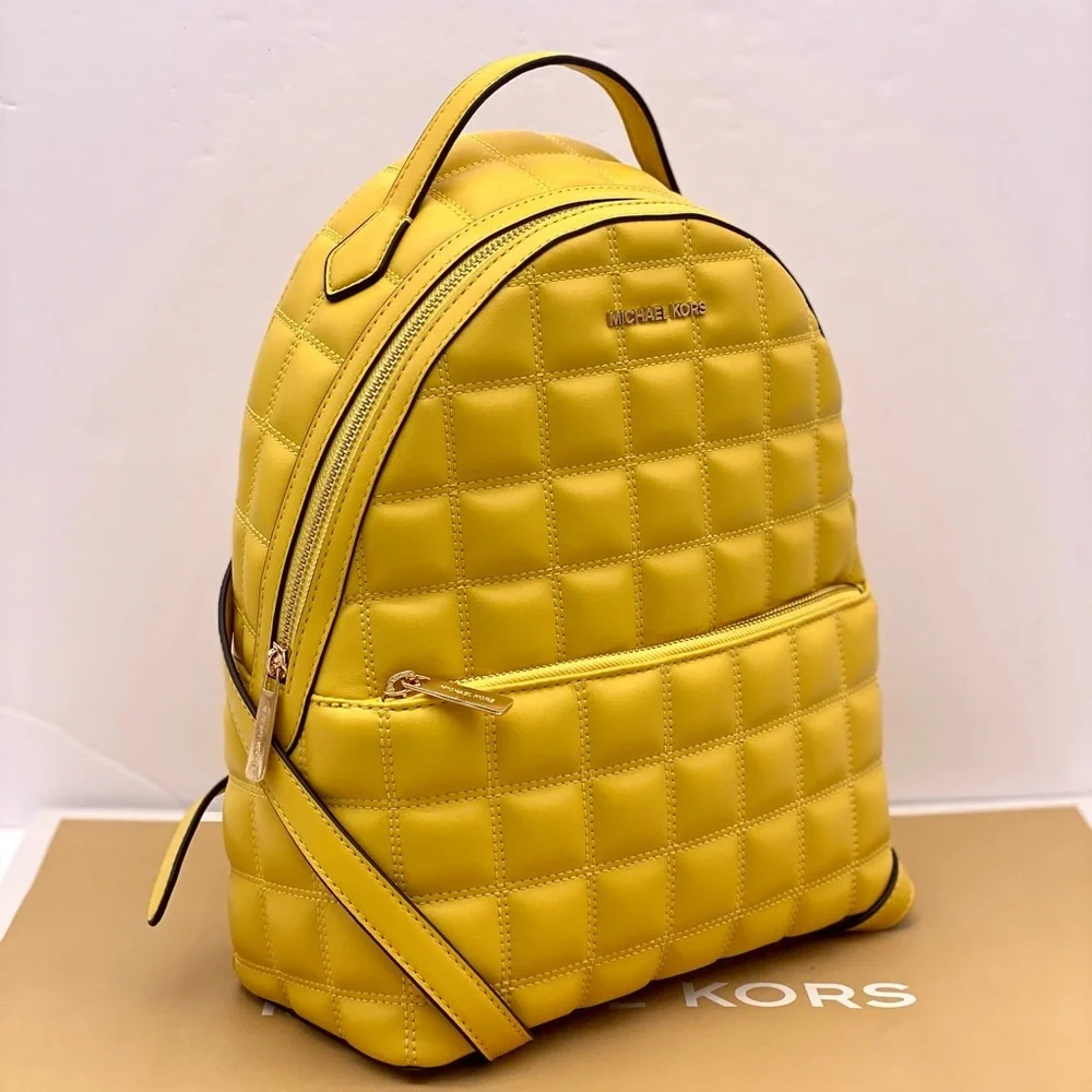 Michael Kors Vibrant Yellow Quilted Backpack